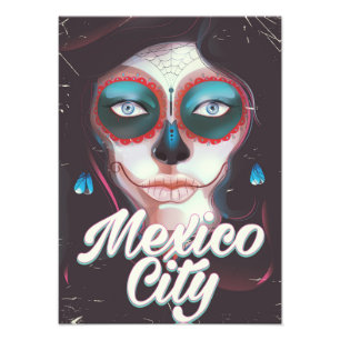 Mexico City Tag der Toten Reiseplakat Fotodruck