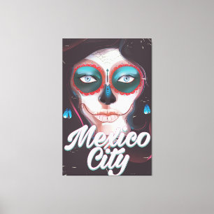 Mexico City Tag der Toten Reiseplakat Leinwanddruck