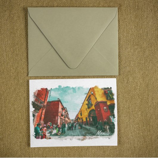 Mexico City View CDMX Retro Vintage Travel Postkarte