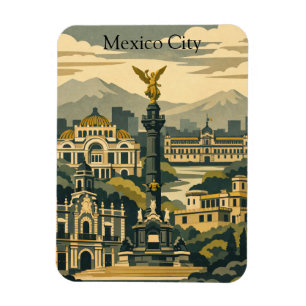 Mexico City Vintage Reise CDMX Minimalistisch Magnet