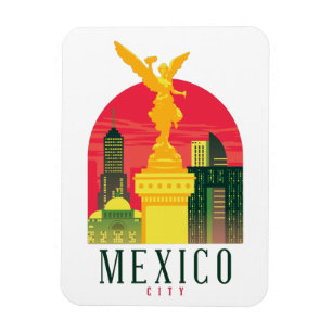 Mexico City Vintage Reisen Foto Magnet