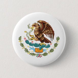 Mexico Coat of Arms Pin Back Button