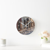 Mexico Cobblestone Street Runde Wanduhr (Zuhause)