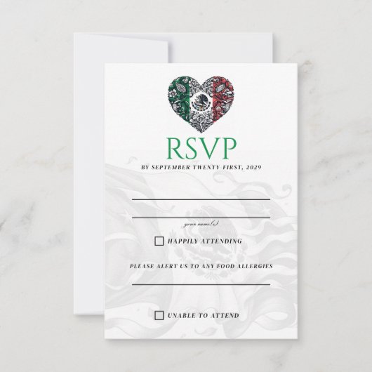 Mexico Couple RSVP Card (Vorderseite)