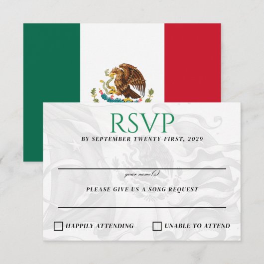 Mexico Couple RSVP Karte (Vorne/Hinten)