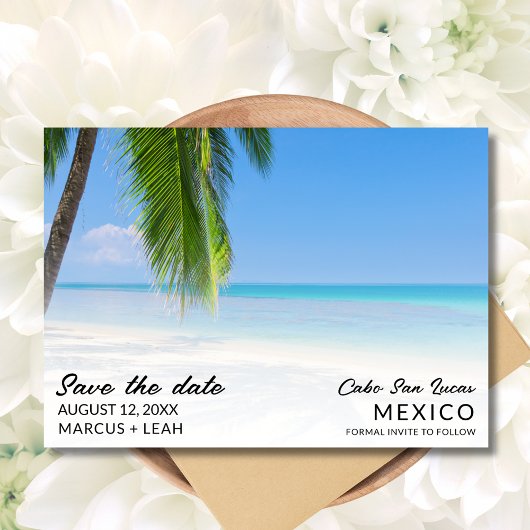 Mexico Destination Beach Wedding Foto Save The Date