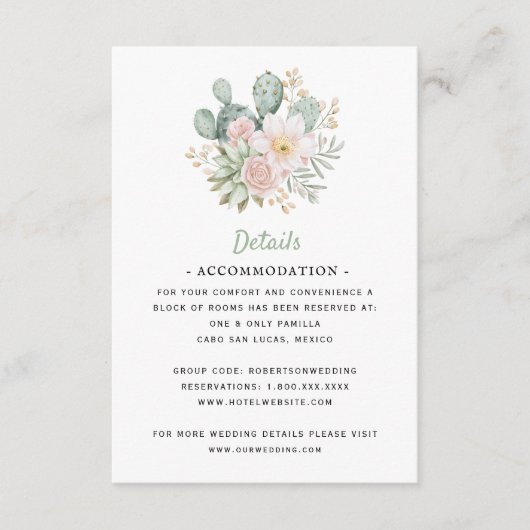 Mexico Destination | Blooming Cactus | Details Begleitkarte (Vorderseite)