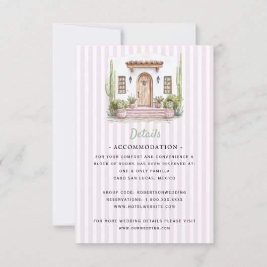 Mexico Destination Wedding | Details RSVP Card Karte (Vorderseite)