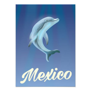 Mexico Dolphin Reiseplakat Fotodruck