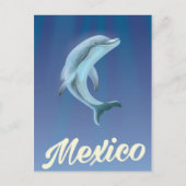 Mexico Dolphin Reiseplakat Postkarte (Vorderseite)