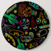 Mexico Fiesta Muster Button (Vorderseite)