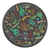 Mexico Fiesta Muster Eishockey Puck (Vorderseite)