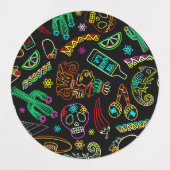 Mexico Fiesta Muster Etiketten (Design 1)