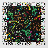 Mexico Fiesta Muster Fensteraufkleber (Blatt)