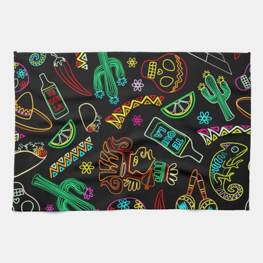 Mexico Fiesta Muster Geschirrtuch (Horizontal)