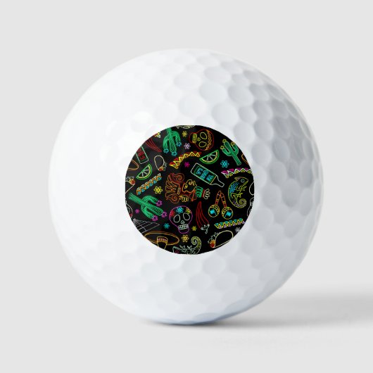 Mexico Fiesta Muster Golfball (Vorderseite)