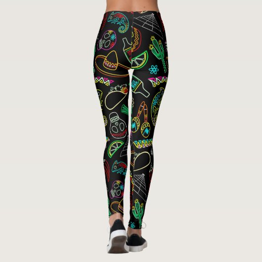 Mexico Fiesta Muster Leggings (Rückseite)