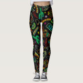 Mexico Fiesta Muster Leggings (Vorderseite)
