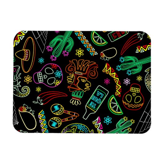 Mexico Fiesta Muster Magnet (Horizontal)