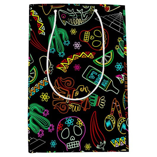 Mexico Fiesta Muster Mittlere Geschenktüte (Vorderseite)