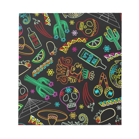 Mexico Fiesta Muster Notizblock (Vorderseite)