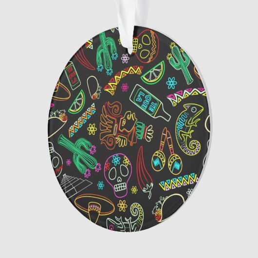 Mexico Fiesta Muster Ornament (Vorderseite)