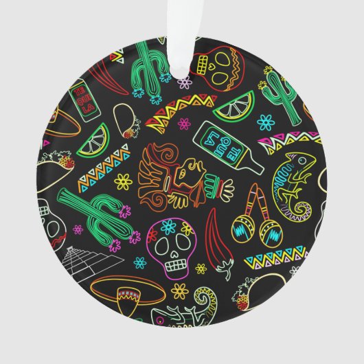 Mexico Fiesta Muster Ornament (Vorderseite)