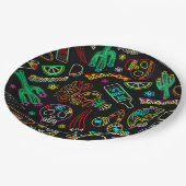 Mexico Fiesta Muster Pappteller (Schrägansicht)