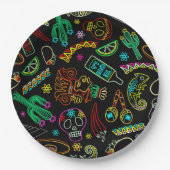 Mexico Fiesta Muster Pappteller (Vorderseite)