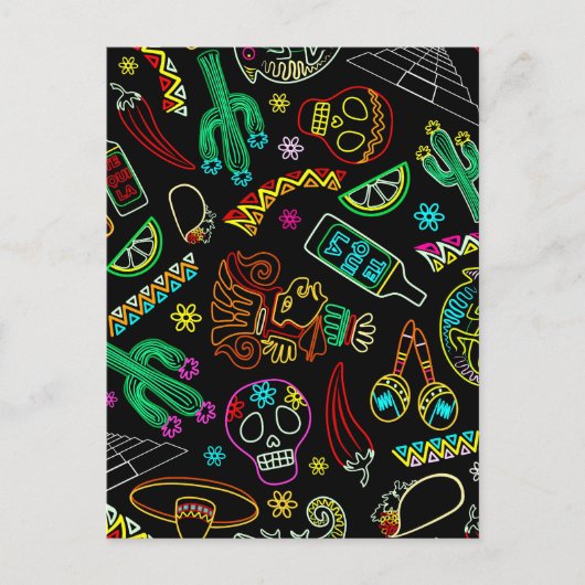 Mexico Fiesta Muster Postkarte (Vorderseite)