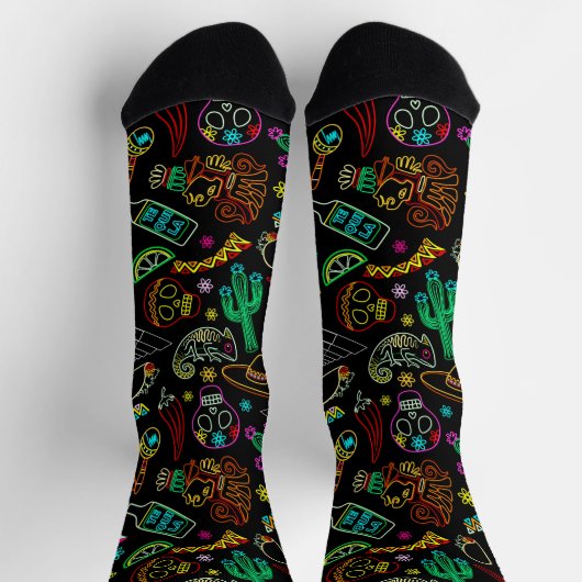 Mexico Fiesta Muster Socken (Oben)