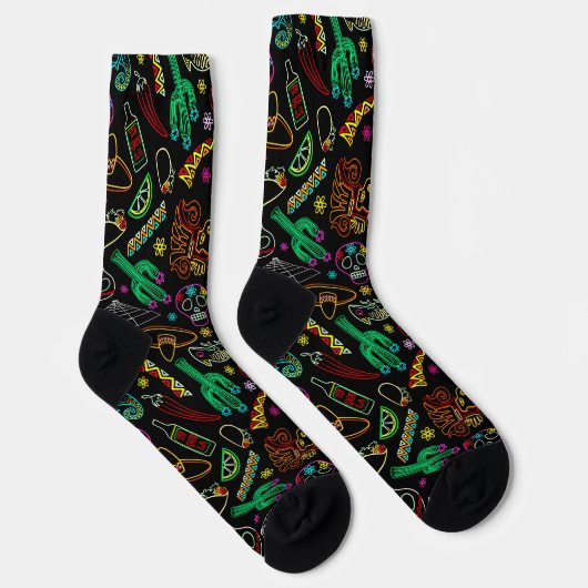 Mexico Fiesta Muster Socken (Rechts)