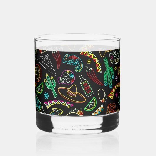 Mexico Fiesta Muster Whiskyglas (Vorderseite)
