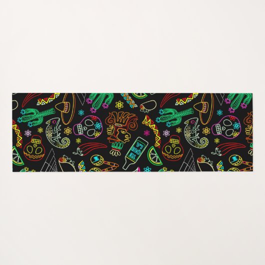 Mexico Fiesta Muster Yogamatte (Rückseite (Horizontal))