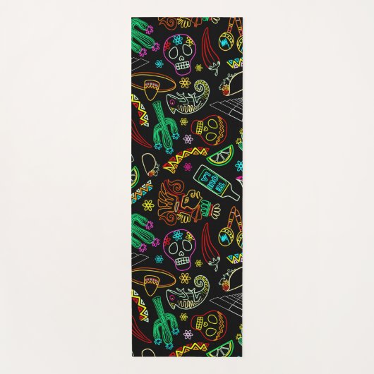 Mexico Fiesta Muster Yogamatte (Vorderseite)