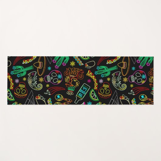 Mexico Fiesta Muster Yogamatte (Vorderseite (Horizontal))