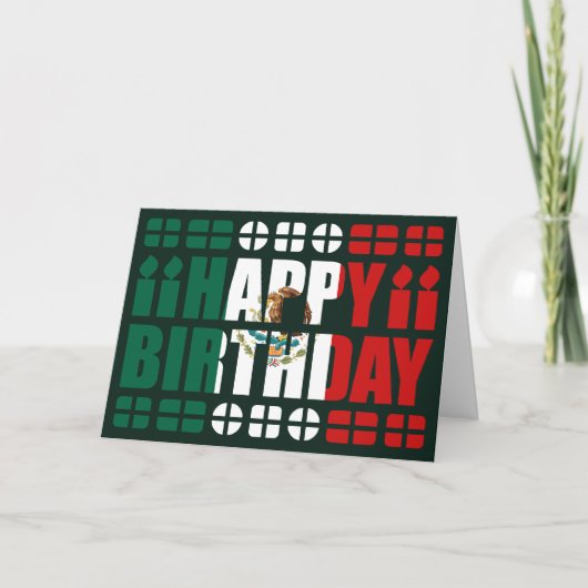 Mexico Flag Birthday Card Karte (Vorderseite)
