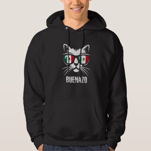 Mexico Flag Cat Mexican Saying Buenazo Hoodie (Vorderseite)