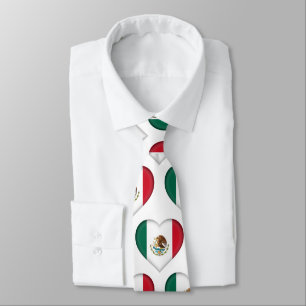 Mexico Flag Farben Herzmuster Neck Tie Krawatte