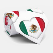 Mexico Flag Farben Herzmuster Neck Tie Krawatte (Gerollt)