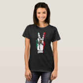 Mexico Flag Hand Peace Sign Mexico T-Shirt (Vorne ganz)