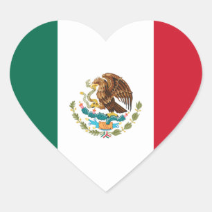 Mexico Flag Heftsticker Herz-Aufkleber