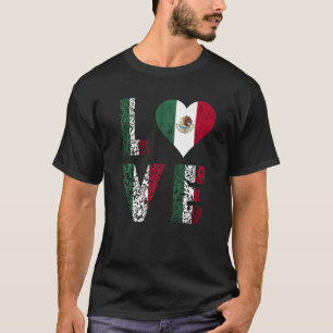 Mexico Flag Liebe Herz mexikanischer Stolz T-Shirt
