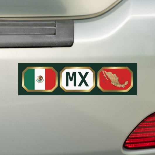 Mexico Flag Map Code Autoaufkleber (Auf Auto)