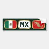 Mexico Flag Map Code Autoaufkleber (Vorne)