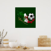 Mexico Flag Map Fußball Fans Futbol Geschenke Poster (Küche)