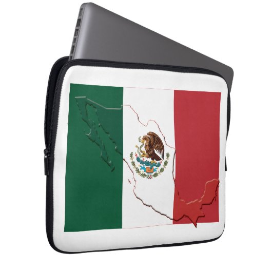 MEXICO Flag Map Patriotic Computer GREEN Laptopschutzhülle (Vorne Rechts)