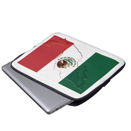 MEXICO Flag Map Patriotic Computer GREEN Laptopschutzhülle (Vorne Knopf)