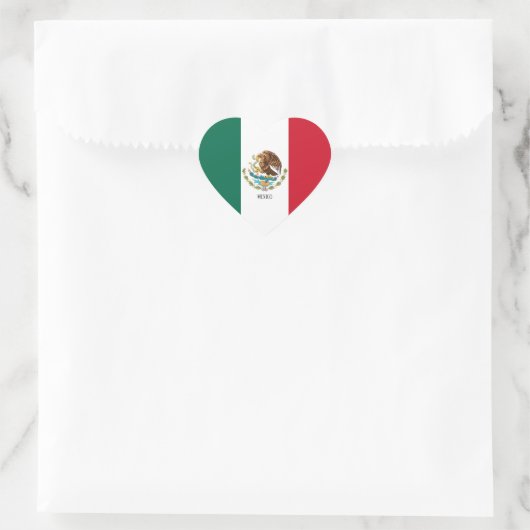 Mexico Flag Patriotic Herz-Aufkleber (Tasche)