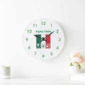 Mexico Flag Personalized Round  Große Wanduhr (Zuhause)